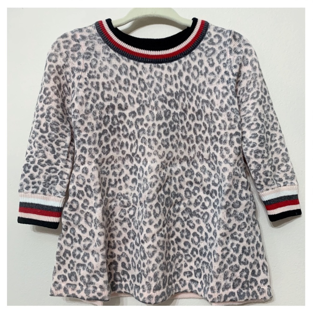 SPLENDID Baby Blush Gray Leopard Sweater Dress